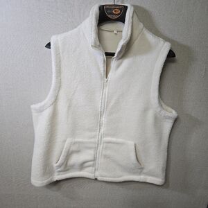 Cozy White Fleece Vest Xxl